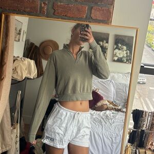 Wild Fable Olive Green Cropped Sweatshirt